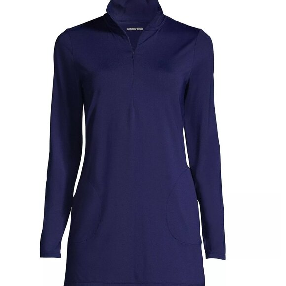 Lands' End Other - Lands' End Blue Quarter Zip Long Sleeve Tunic Rash Guard Cover-up - Size - XS